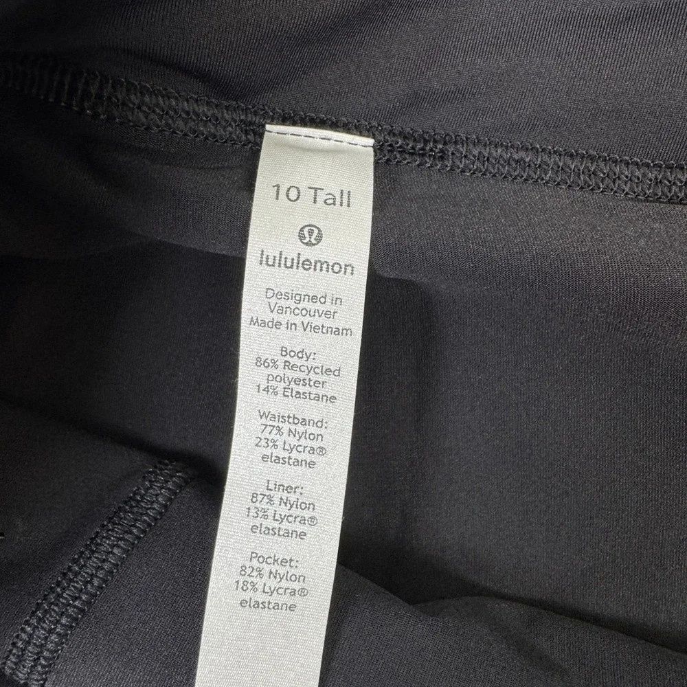 Lululemon Pace Rival Mid-Rise Skort Womens 10 Black Tennis Golf Athletic Skirt - Picture 2 of 7